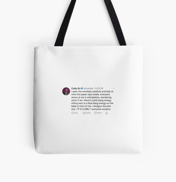 Cody Ko Tweet All Over Print Tote Bag RB1108 product Offical Cody Ko Merch