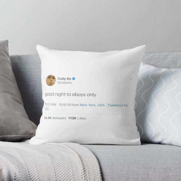 Cody Ko tweet Throw Pillow RB1108 product Offical Cody Ko Merch